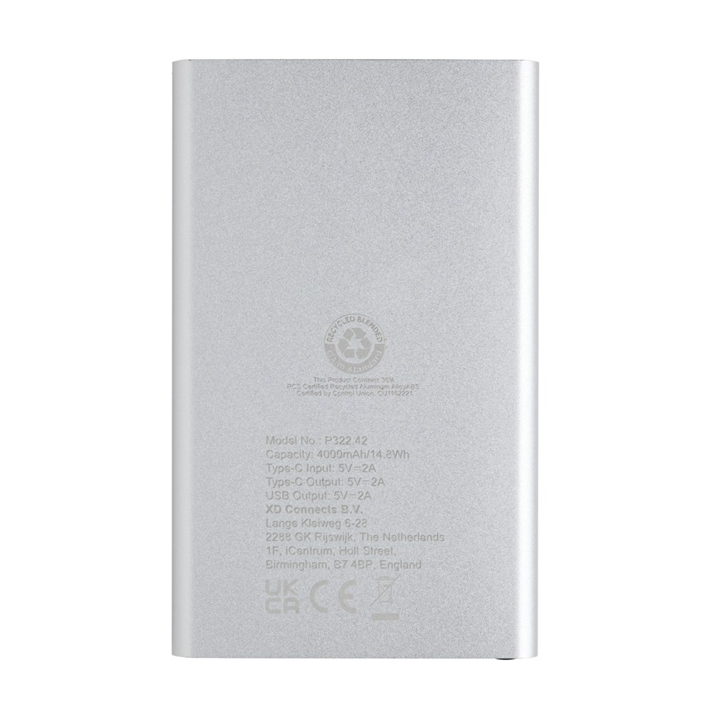 4.000mAh Type-C Powerbank aus RCS recyeltem ABS & Aluminium