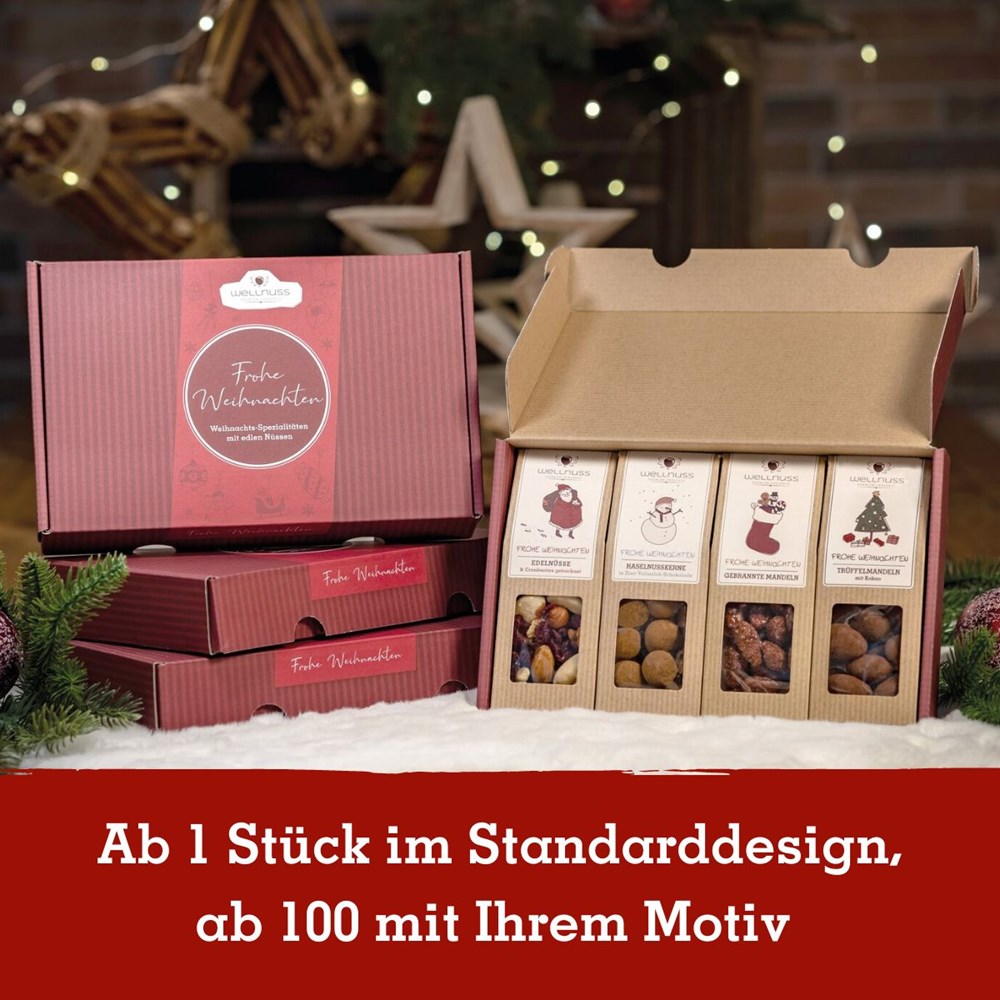 4 Weihnachts-Snacks im Geschenkkarton (versandfähig)