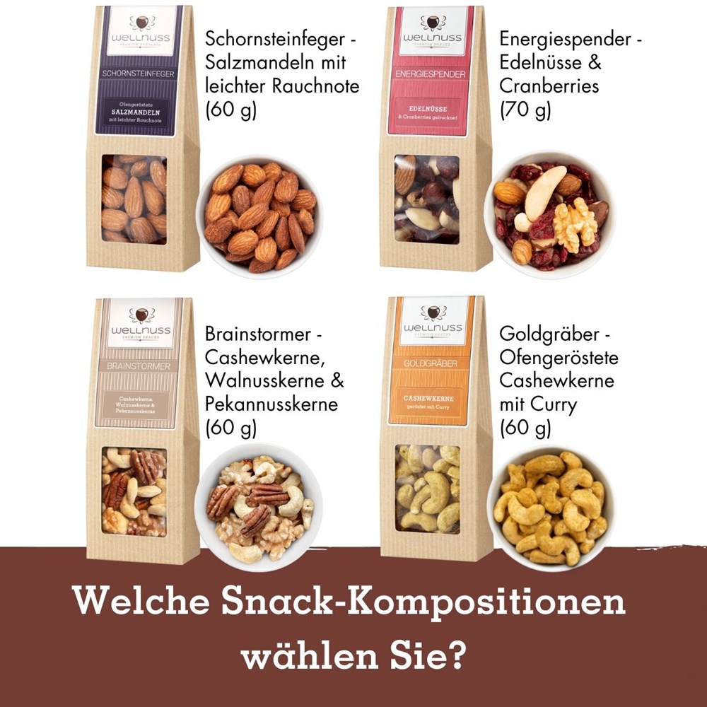 2 Premium Snacks im Geschenkkarton (versandfähig)