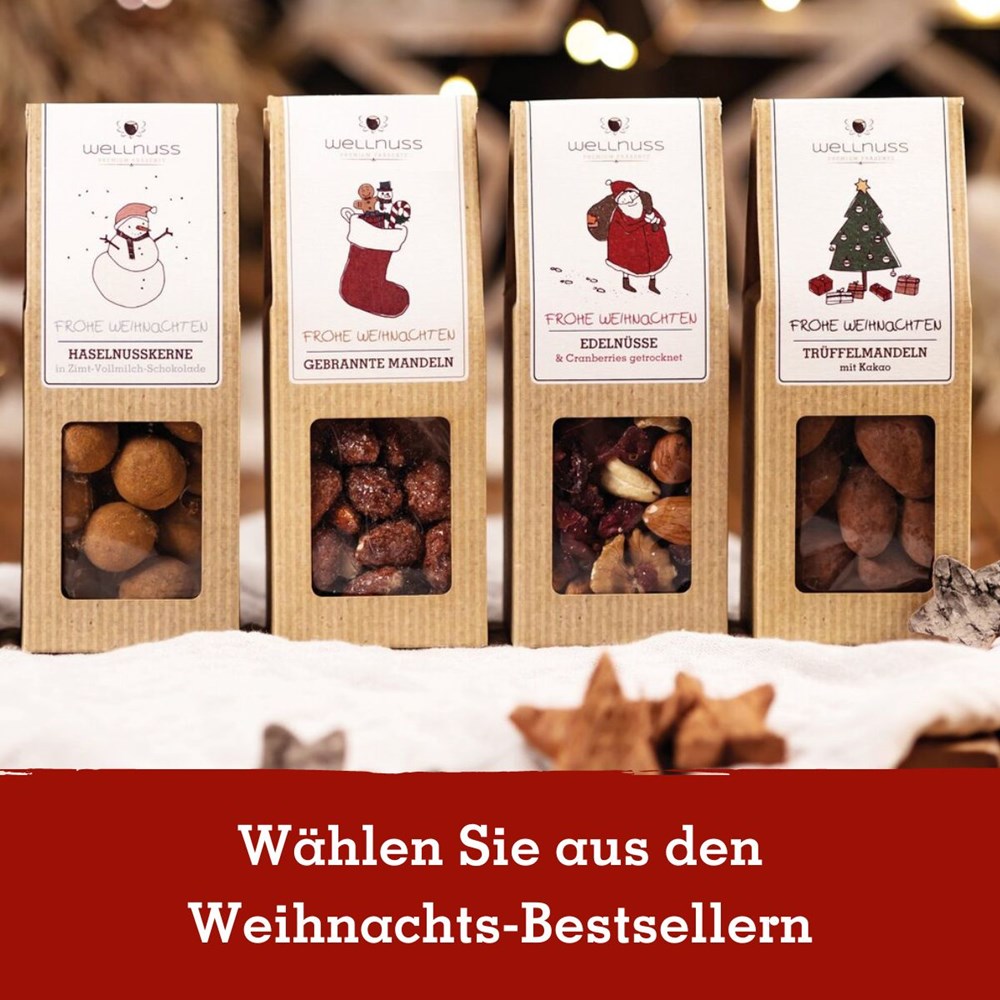 3 Weihnachts-Snacks im Baumwollsäckchen