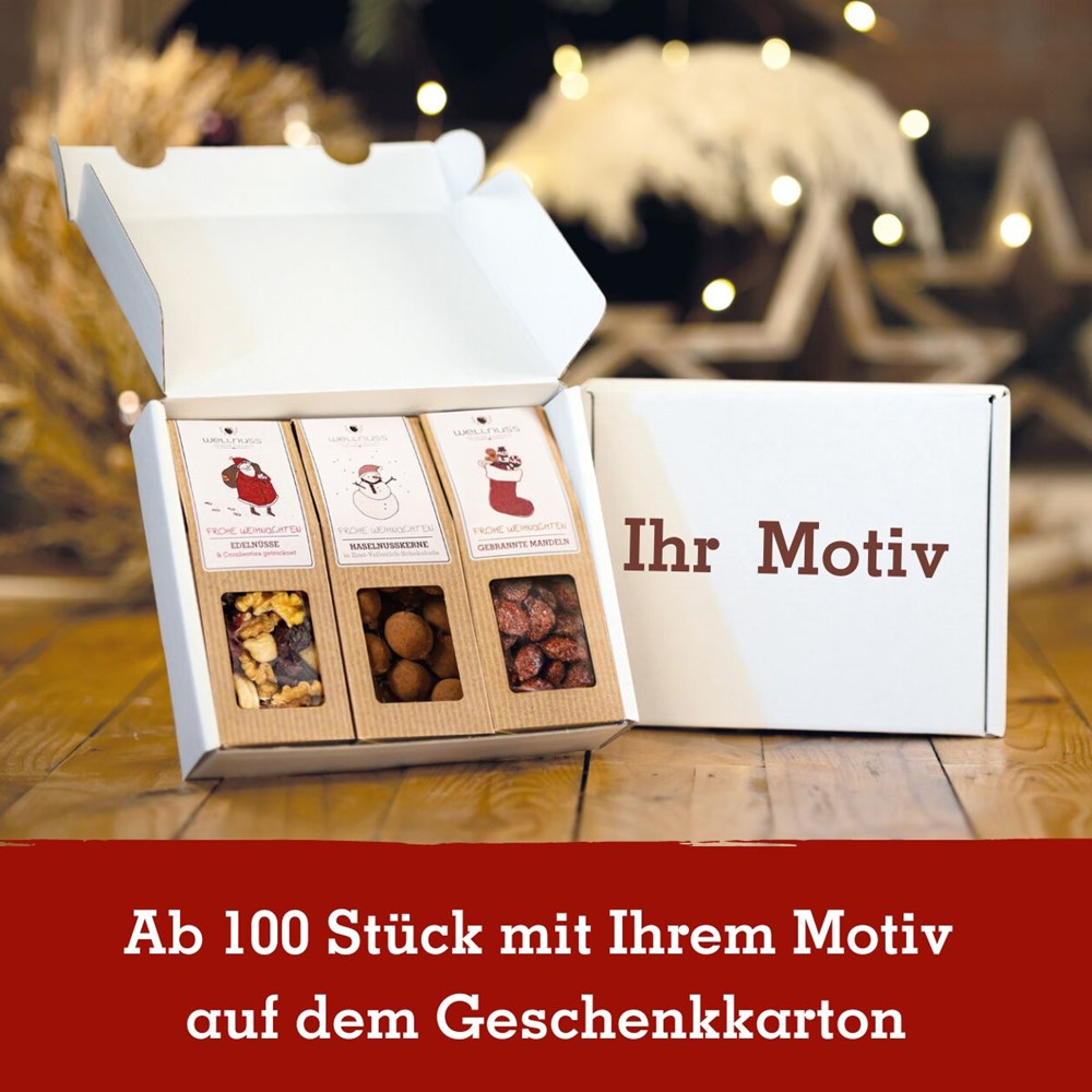 3 Weihnachts-Snacks im Geschenkkarton (versandfähig)